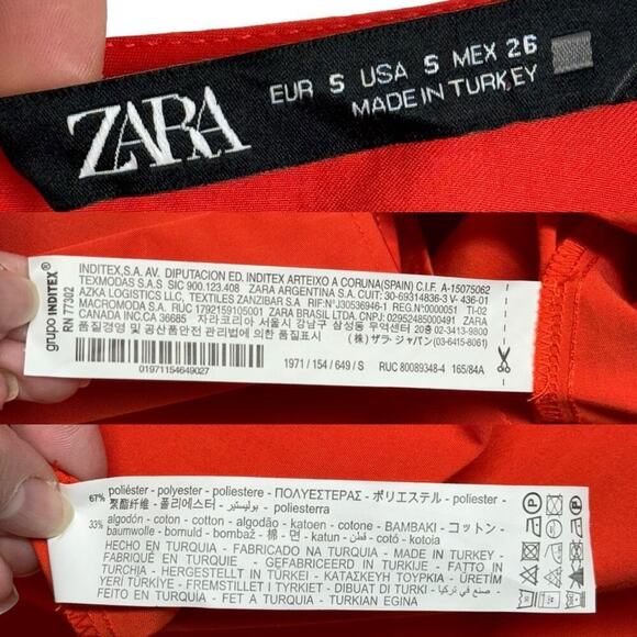 NWT Zara Womens Red Ruffle Mini Dress Blogger Favorite Small 1971/154/649 - Picture 13 of 15